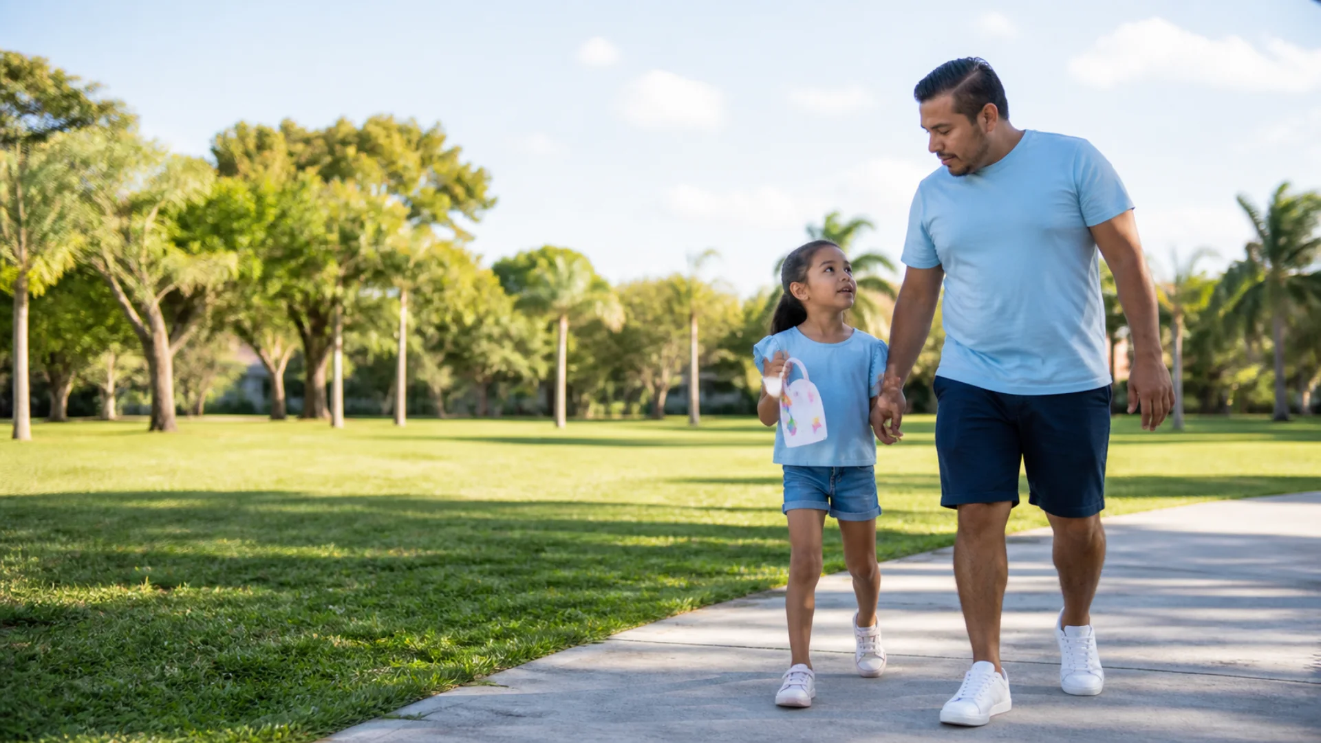 A parent and child together after a session